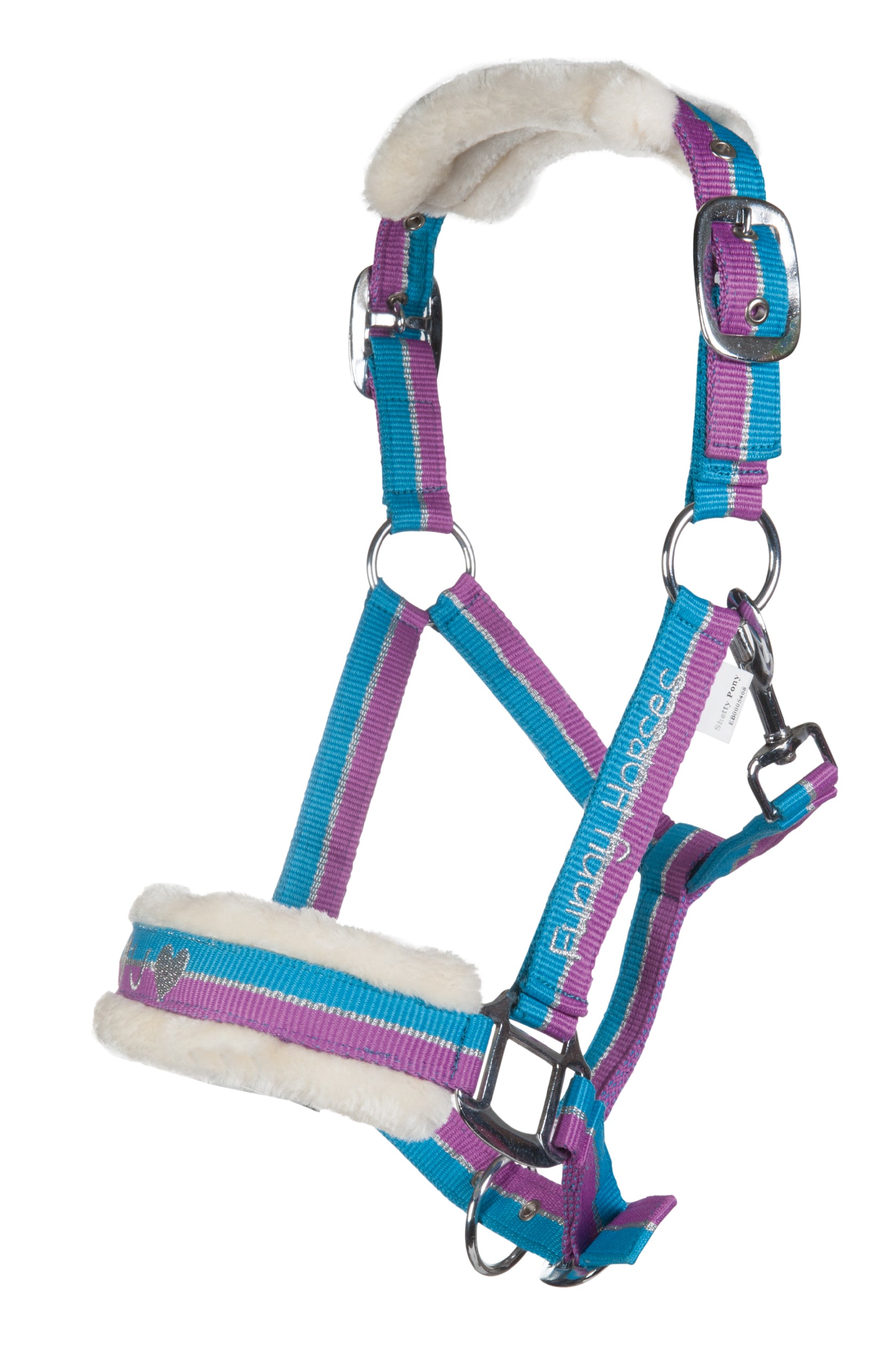 Head collar Funny Horses 11233 purple/aqua/silver / Pony