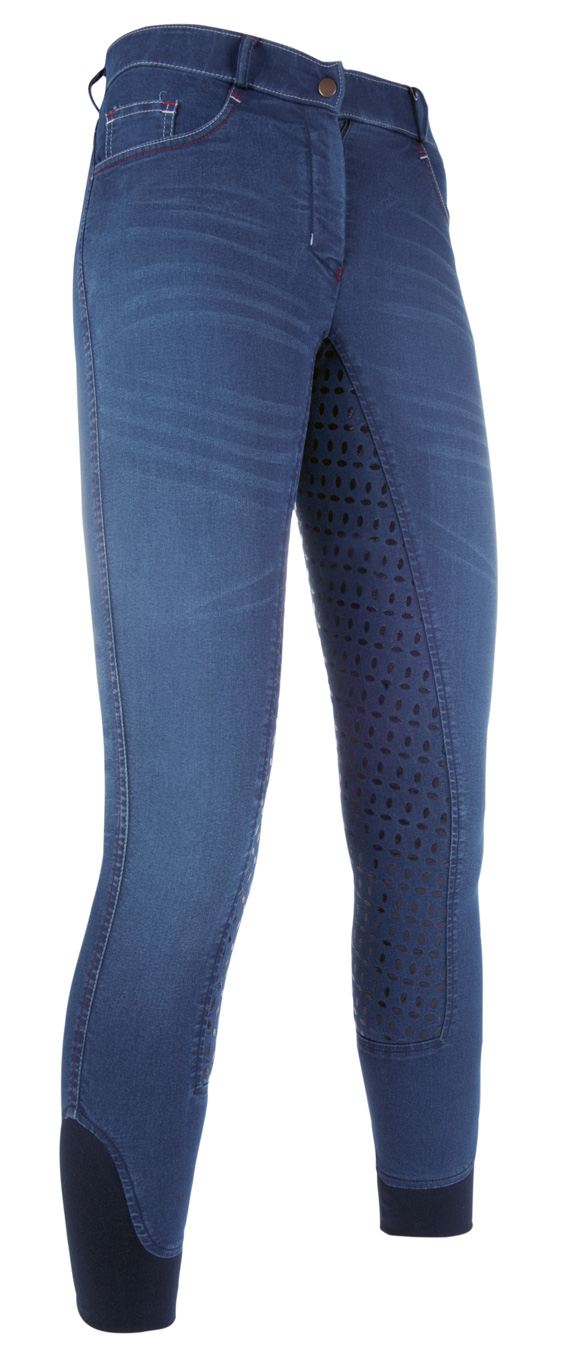 Riding breeches Summer Denim Easy 3/4 silicone 6100 jeans blue / EU128/age 6-7