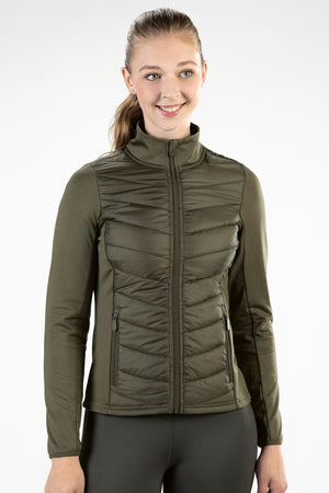 Jersey/nylon jacket Prag Style 5700 olive green / EU128/age 6-7