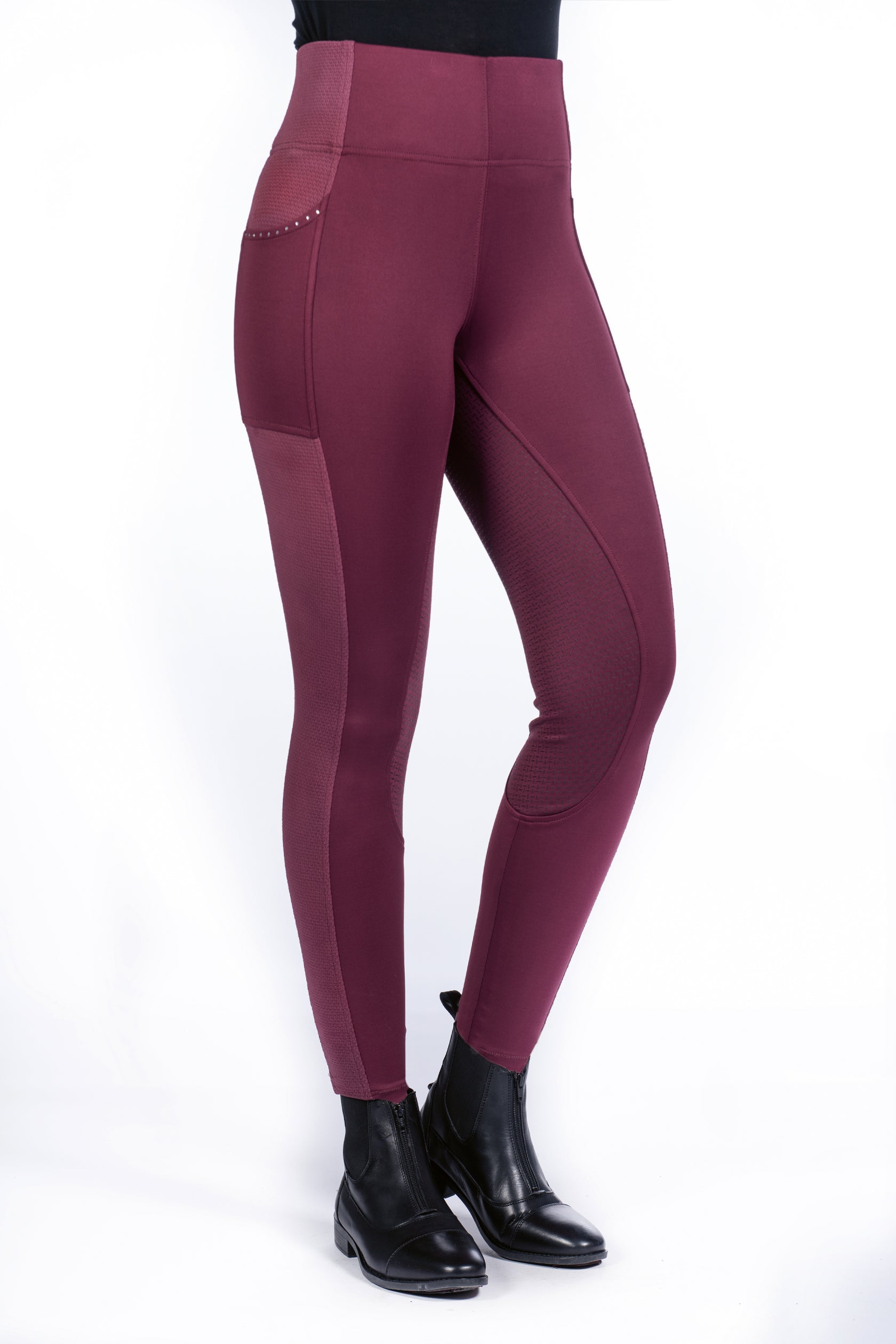 Riding leggings Mesh Style silicone full seat 3100 wine red / EU32/34/UK22/24/US20/22