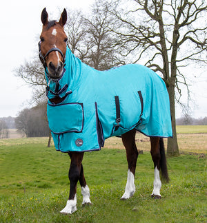 Fly rug with neck part Lissabon Style 5210 aqua / EU115/UK5'3/US63"