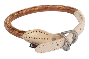 Dog collar Anam Cara rope 1000 brandy / S: 1,2 cm