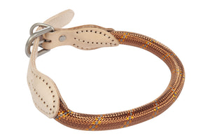 Dog collar Anam Cara rope 1000 brandy / S: 1,2 cm