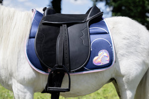 Saddle cloth Funny Horses Hearts 2 in 1 3800 rose / Shetland pony