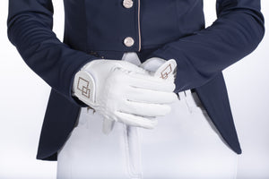 Riding gloves Competition 1238 white/rose / L