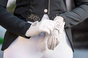 Riding gloves Competition 1238 white/rose / L