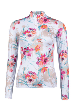Functional shirt Flower 1239 white/pink / M