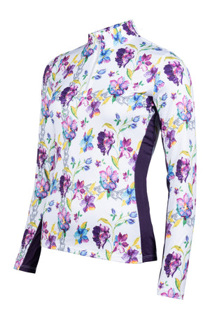 Functional shirt Lilac Flower 1201 white/purple / L
