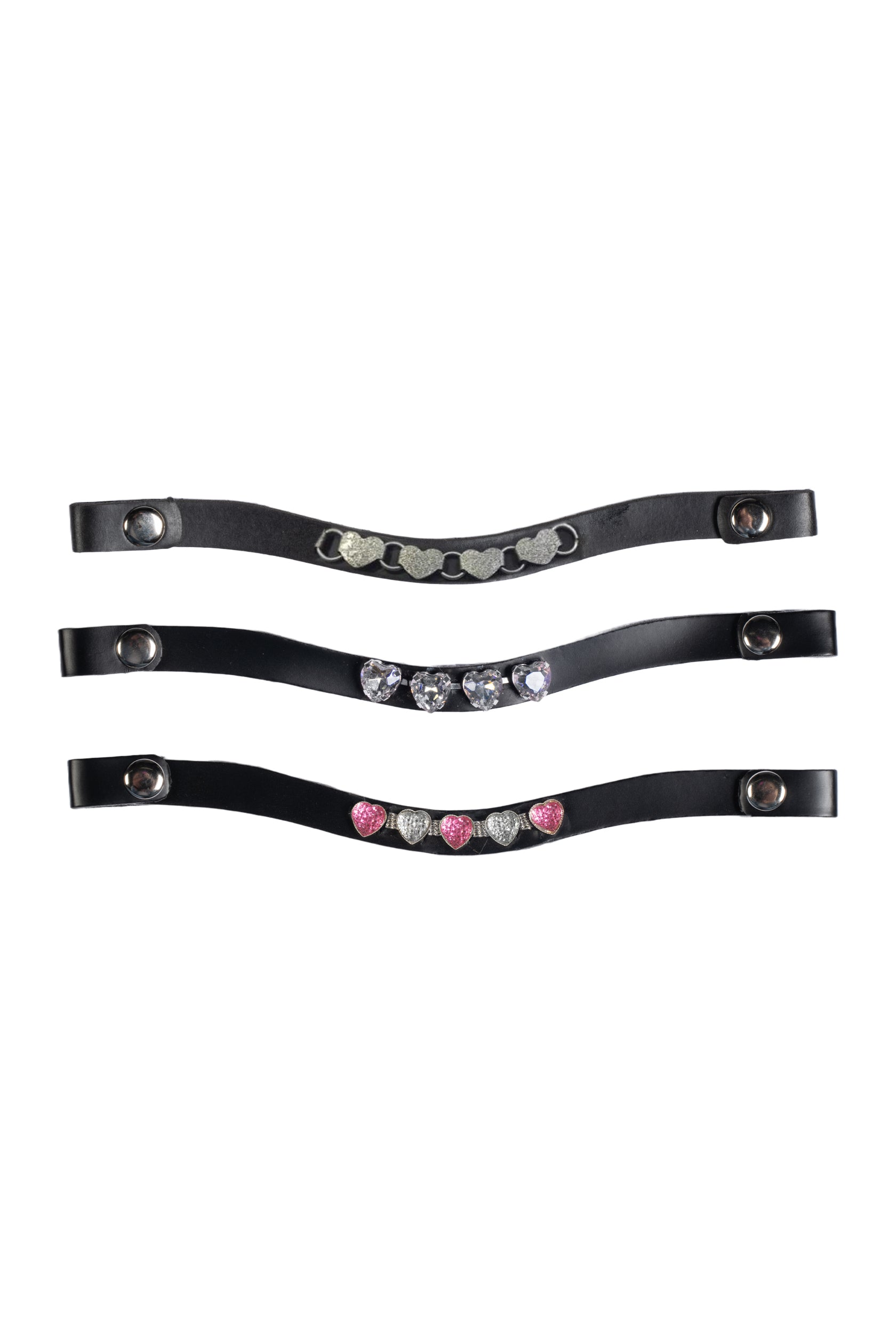 Browbands -Hobby Horsing- set of 3 3871 rose/silver / pcs.