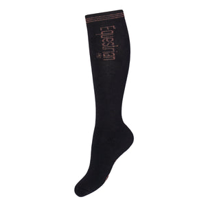 EQUESTRIAN PRO SOCKS, PU= 3 COLOUR/SIZE BLACK/ROSE / S