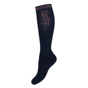 EQUESTRIAN PRO SOCKS, PU= 3 COLOUR/SIZE BLUE/ROSE / L