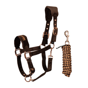 HALTER SET VELVET DARK CHOCOLATE / PONY
