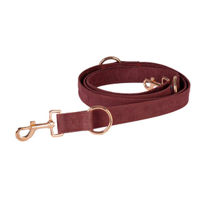 DOG LEAD VELVET DEEP RUBY / L