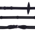 Anti-slip reins with leather stops