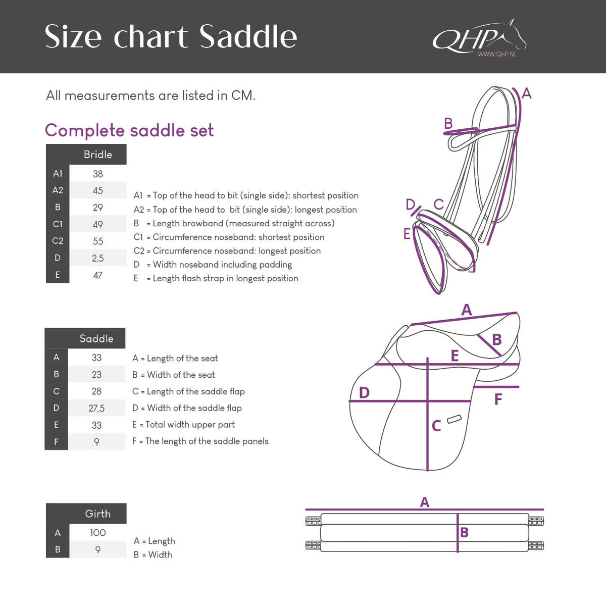 Complete saddle set