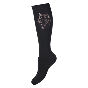 RH SOCKS CRISTAL, P.U. = 3PR PER COLOUR/SIZE BLACK/ROSE / XS