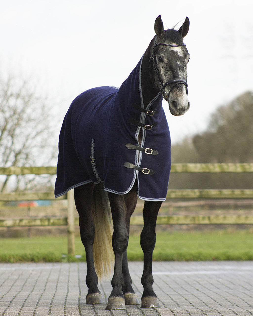 qhp wool rug with neck