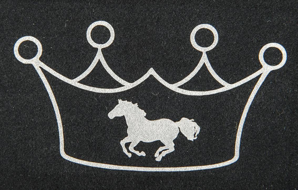 Jumping saddle pad with multicolor logo WHITE/WHITE/POPPY RED (17-1664) / Ponny