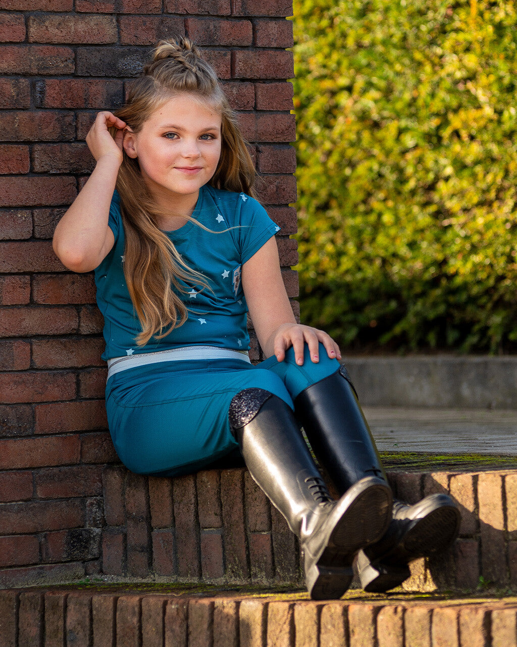 riding tights thunderbolt junior full grip