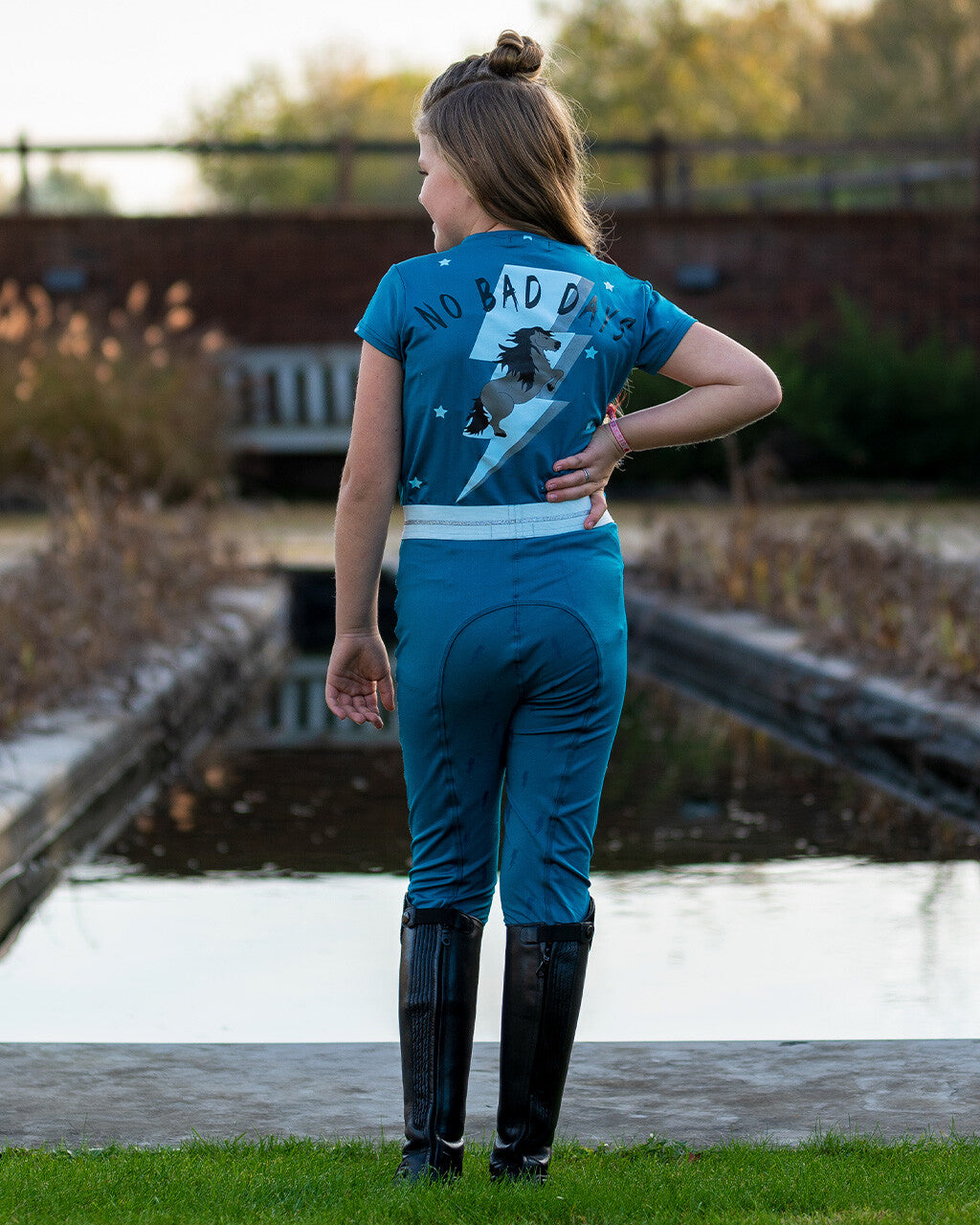 riding tights thunderbolt junior full grip