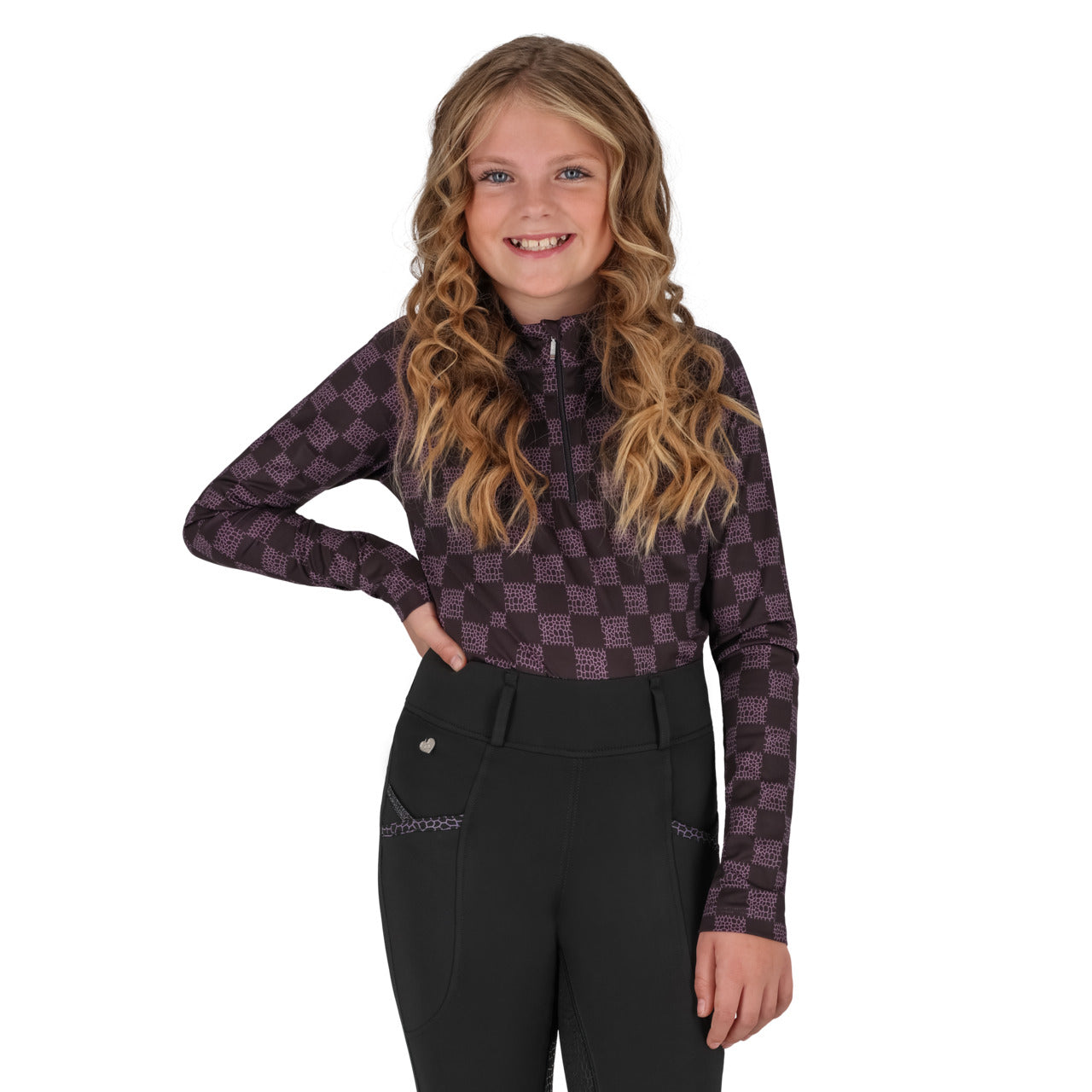 Sport shirt Lize Junior Black/violet / 98