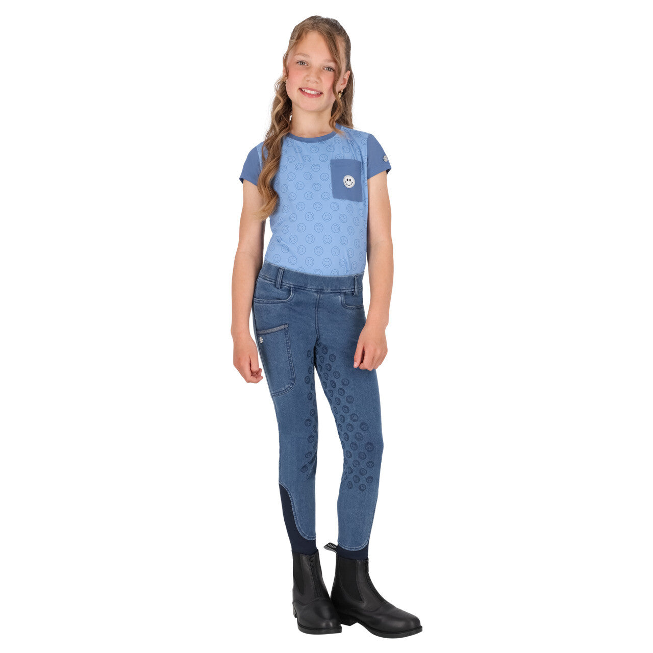 Riding tights Rosalynn Junior full grip Denim