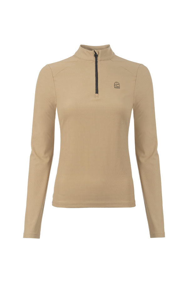 half-zip shirt CAVALRAKEL-
with rib fabric, pearls and crystals