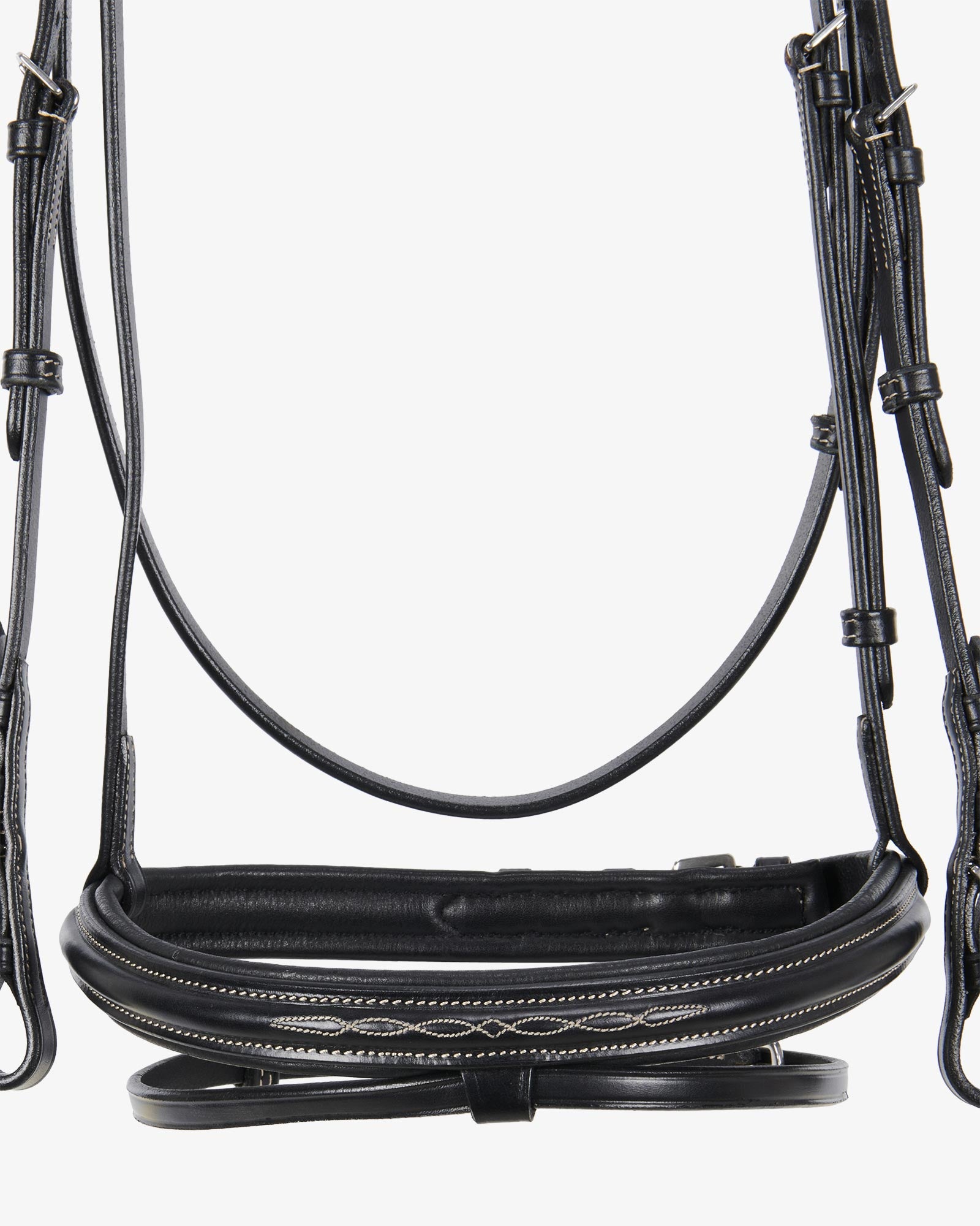 leather english bridle with embroideries