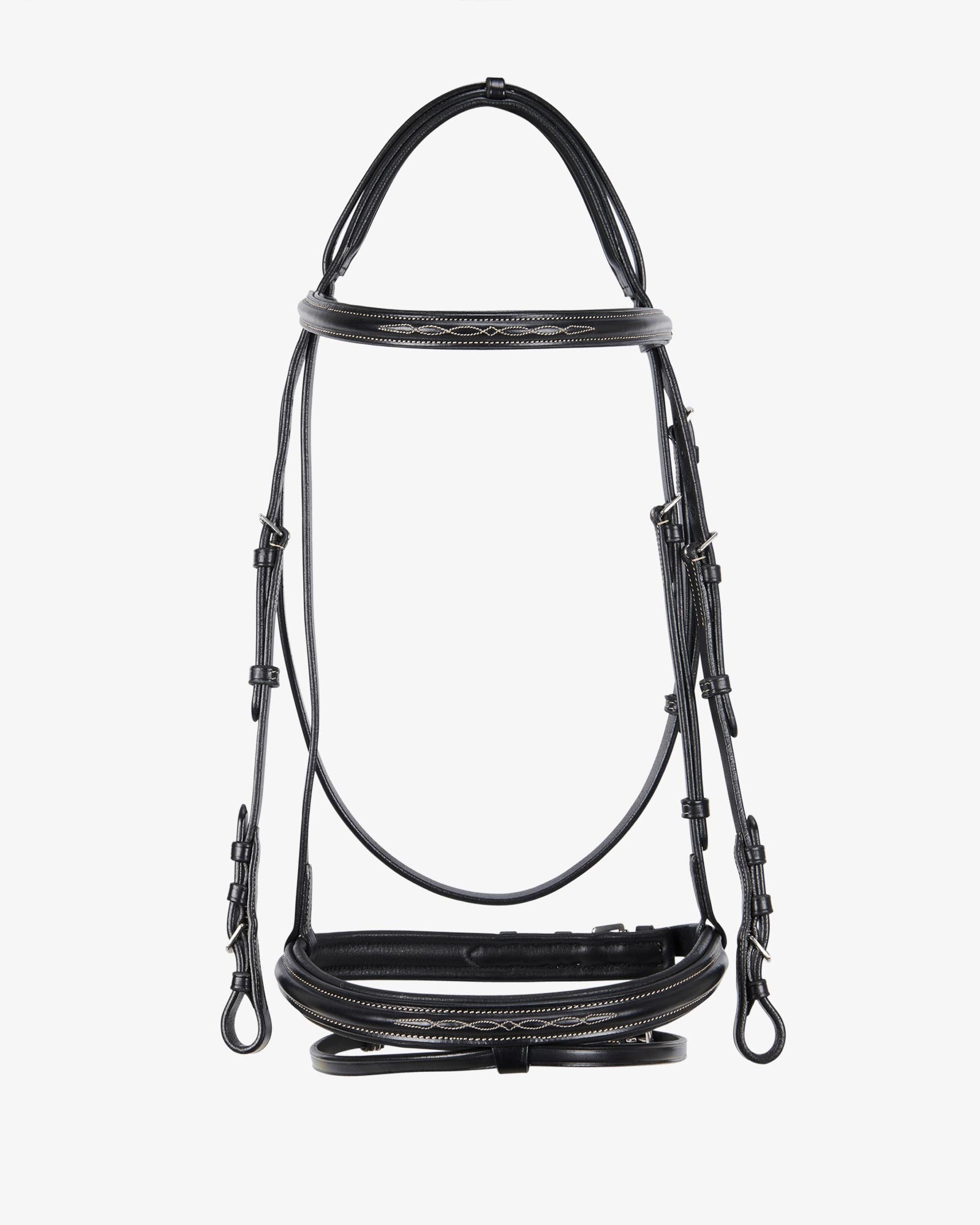 leather english bridle with embroideries