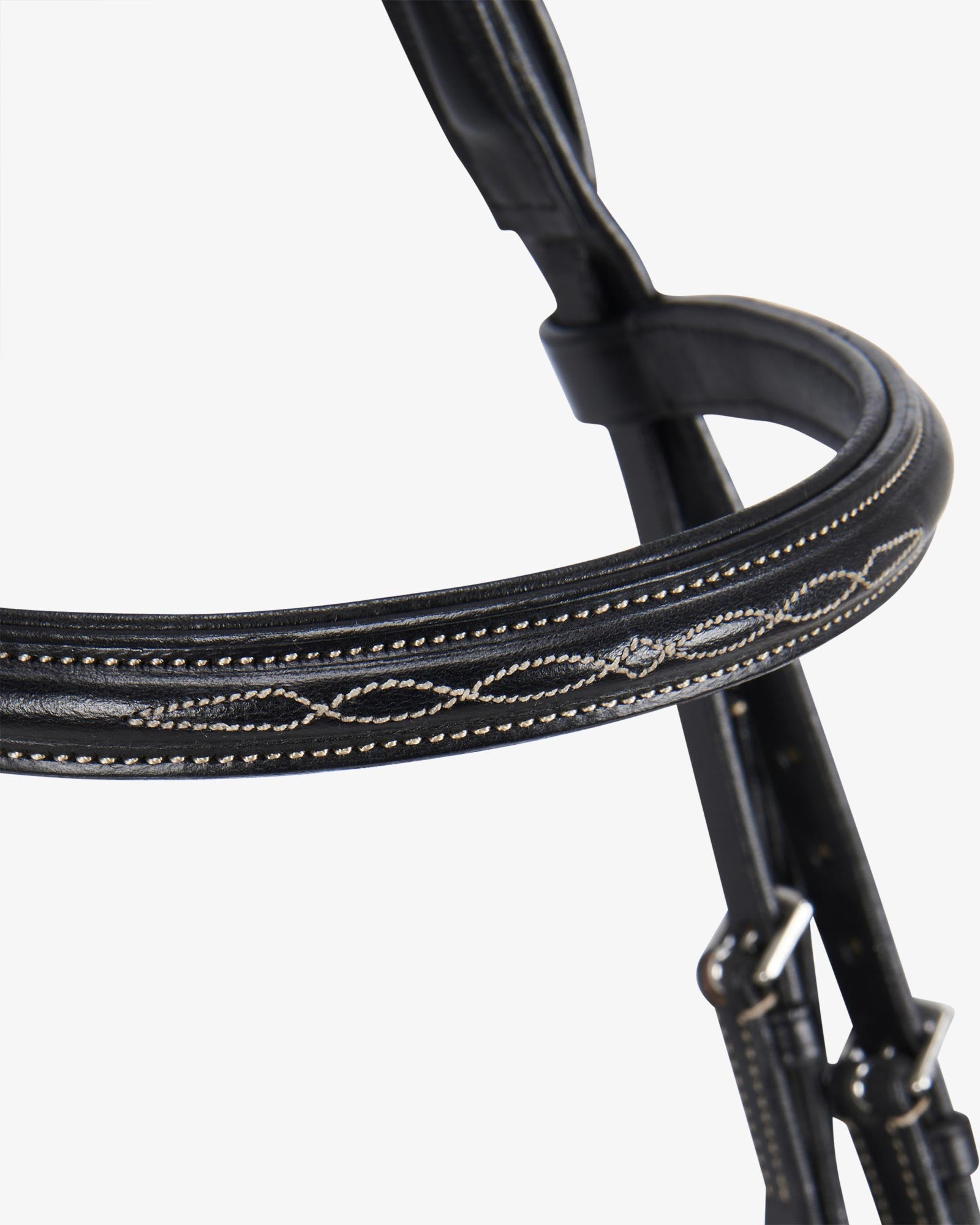 leather english bridle with embroideries