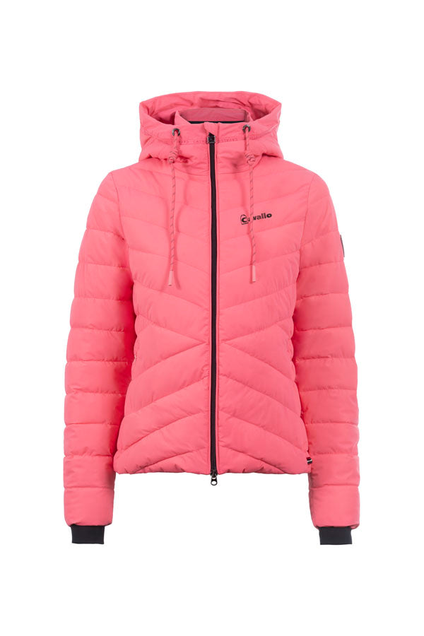 short quilted jacket CAVALRAVEN-
Short quilted jacket, fake down, phone pocket