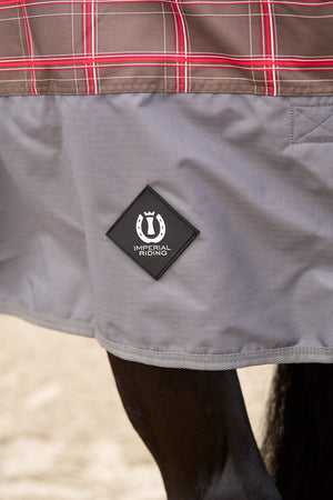 Outdoor blanket IRHCustomized with high neck Fleece Grey check - Grey / 175