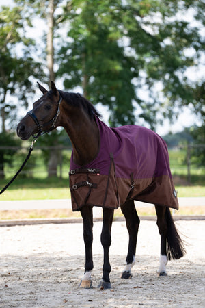 Outdoor blanket IRHCustomized with high neck 300gr Burgundy - Light Brown / 175