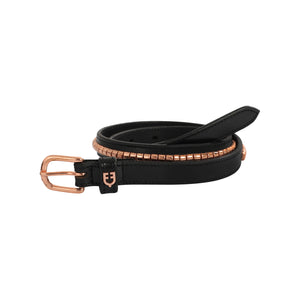 Leather Belt With Rose Gold Clincher black / 100