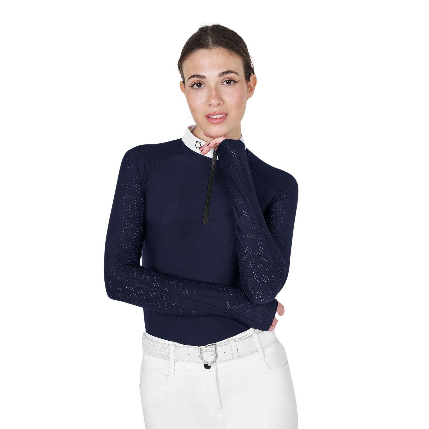 women's slim fit competition polo shirt with mesh inserts