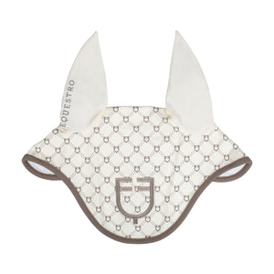 MONOGRAM PRINT FLY VEIL ANTIQUE WHITE (11-0105) / WALNUT (18-1112) / PONNY