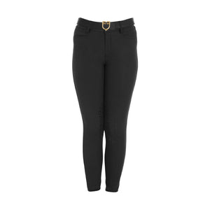 Kids' unisex slim fit breeches BLACK / 10 YEARS