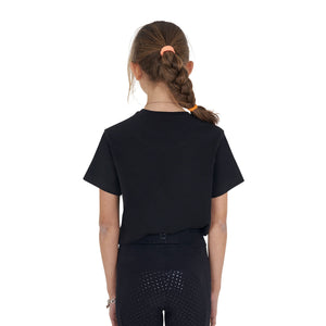 Girls' Wild Life cotton T-shirt with print BLACK / 8 YEARS