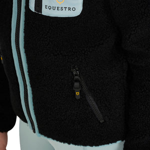 Kids' fleece sweatshirt with front zip BLACK / 8 YEARS