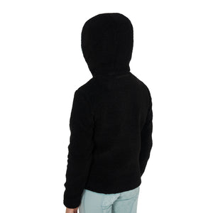 Kids' fleece sweatshirt with front zip BLACK / 8 YEARS