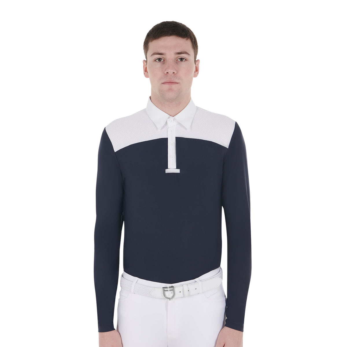 men's long sleeved competition polo shirt