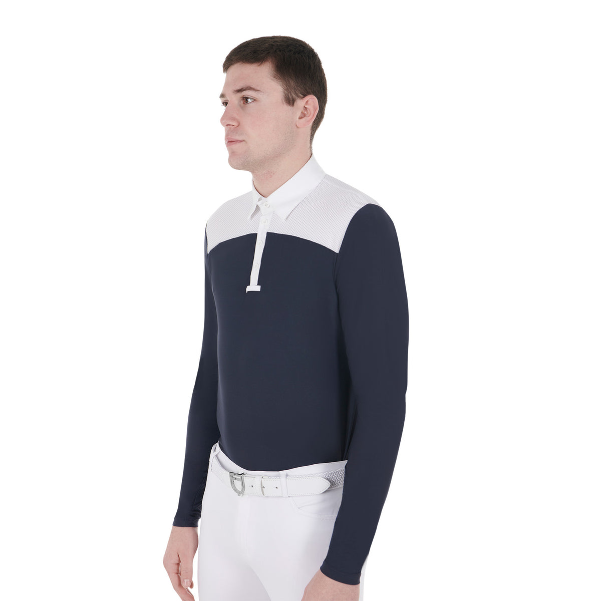 men's long sleeved competition polo shirt