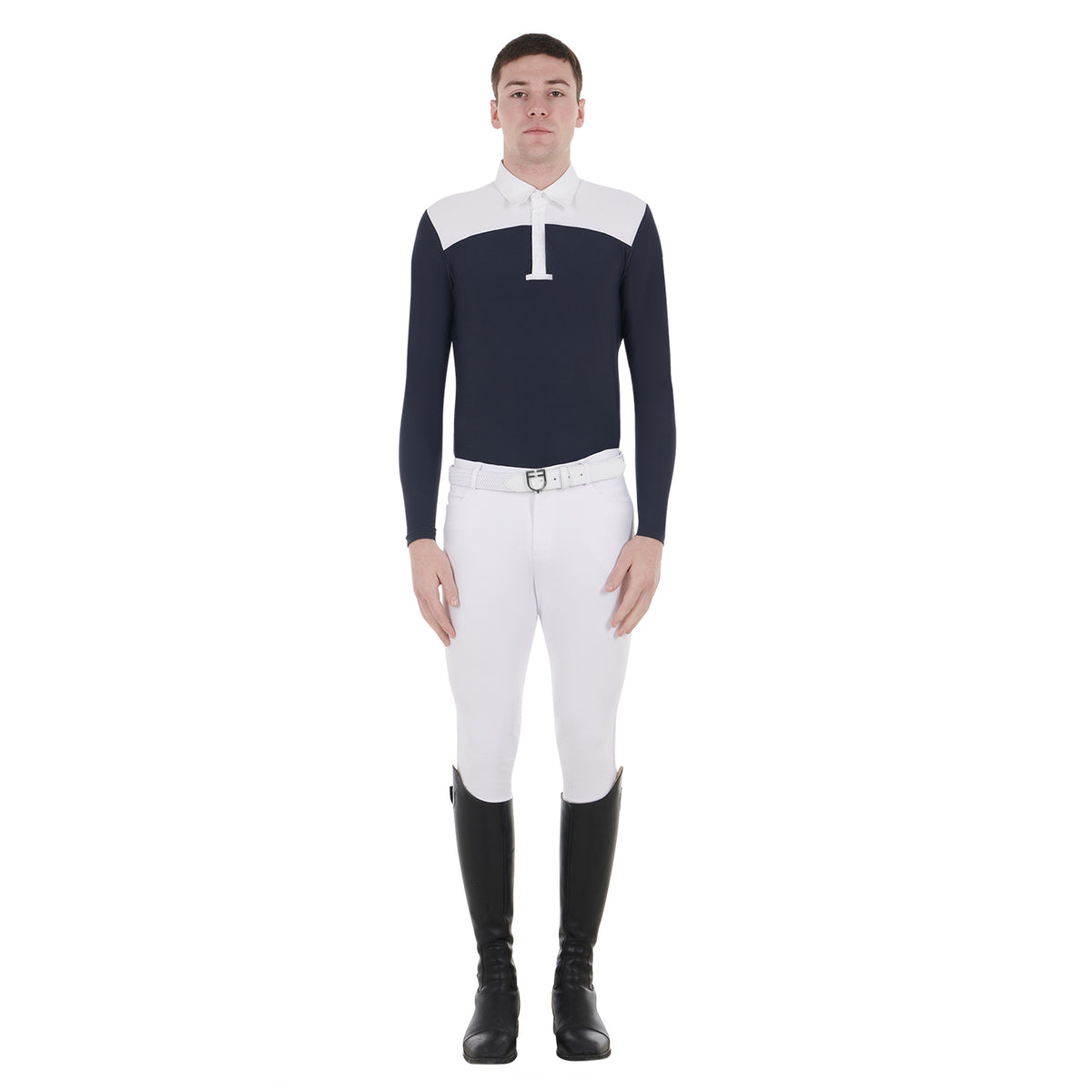 men's long sleeved competition polo shirt