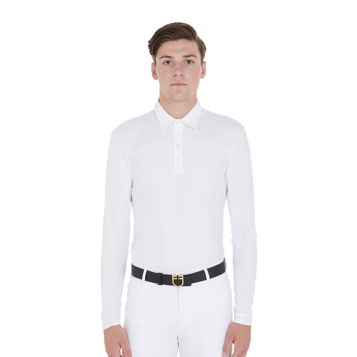 men's long sleeved competition polo shirt