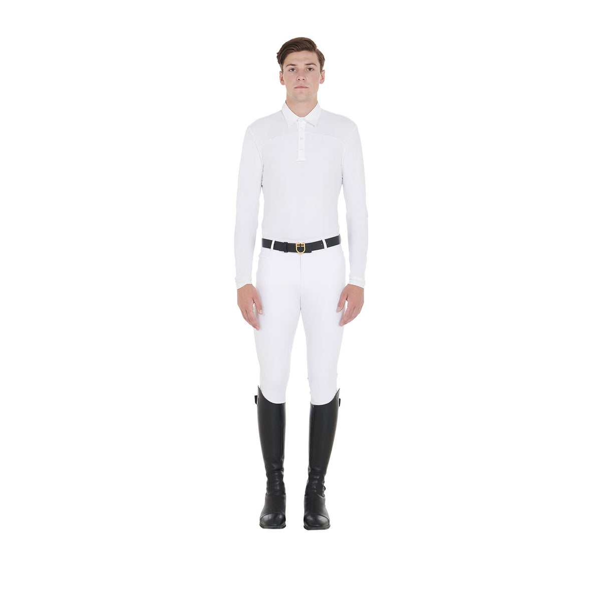 men's long sleeved competition polo shirt