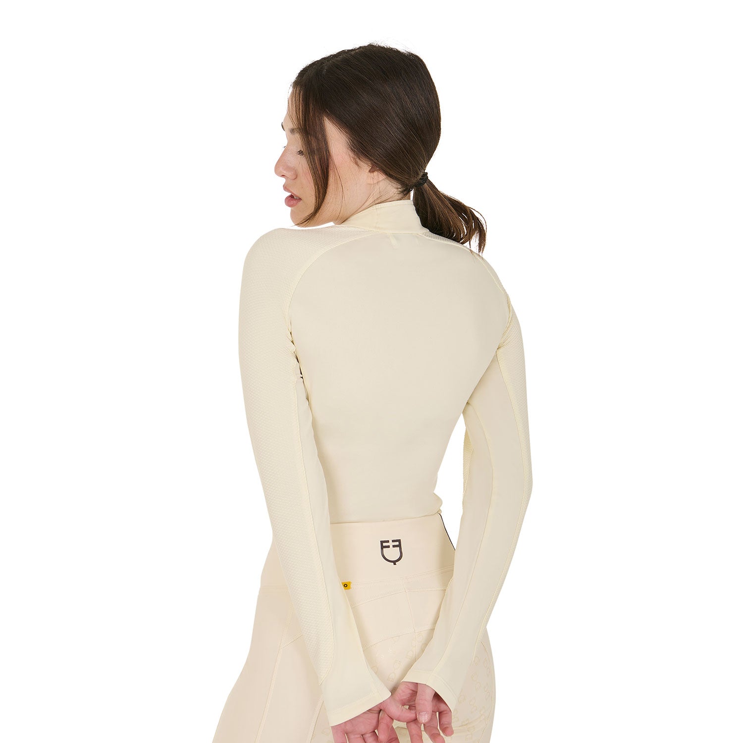 equestro women's slim fit long sleeve base layer