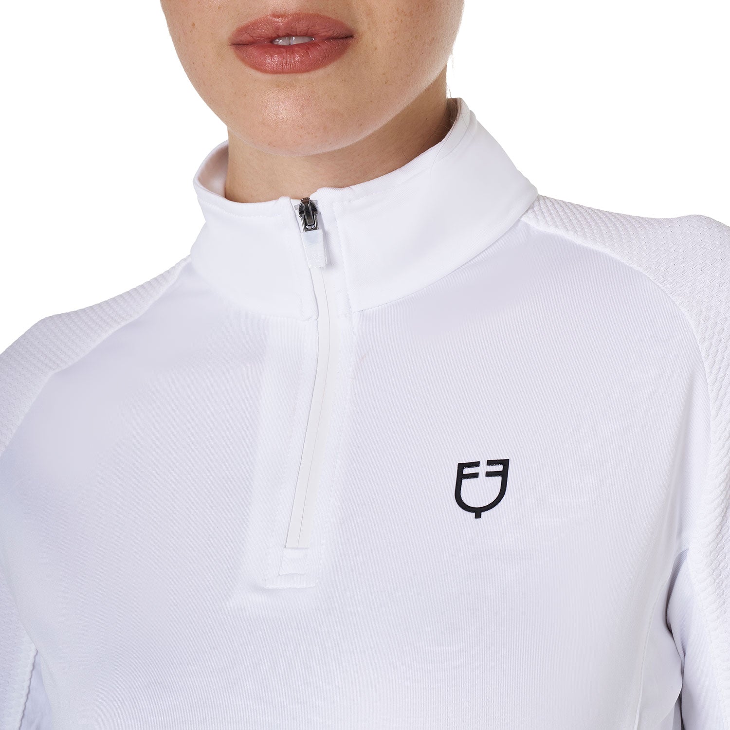 equestro women's slim fit long sleeve base layer