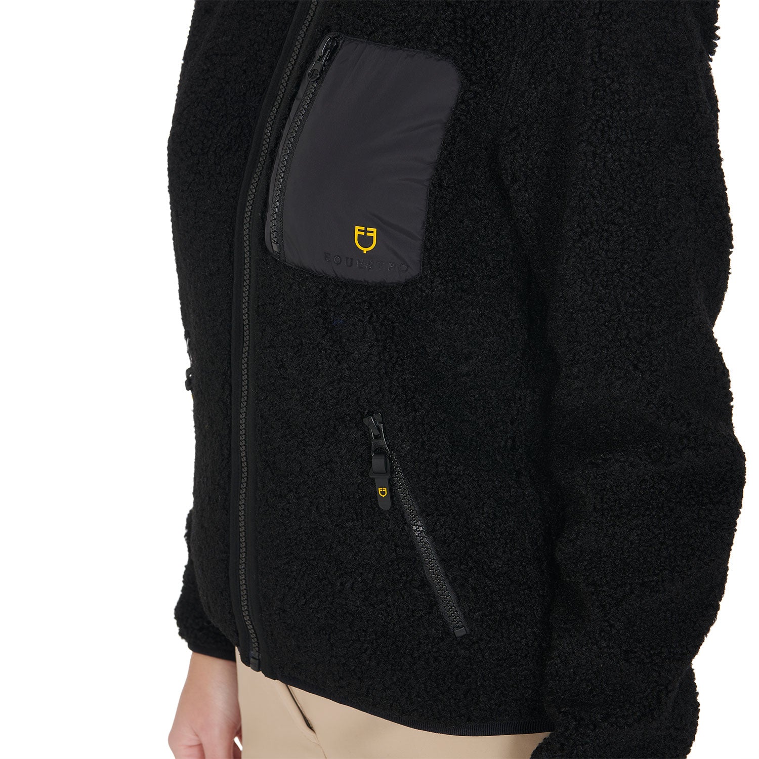 women's sweatshirt in fleece with front pocket BLACK / XL