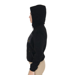 Women's sweatshirt in fleece with front pocket BLACK / XS