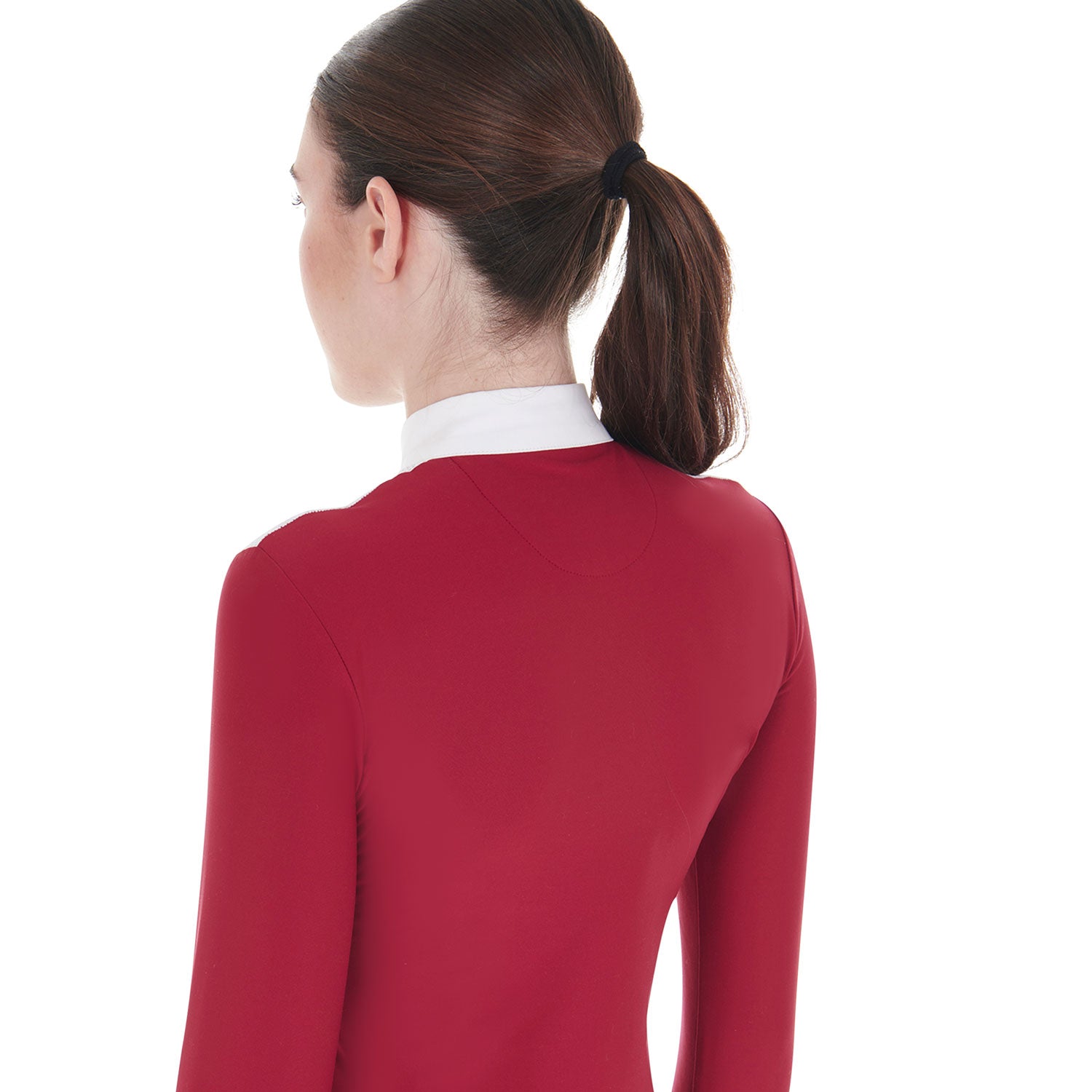 women's competition polo shirt in technical and mesh fabric